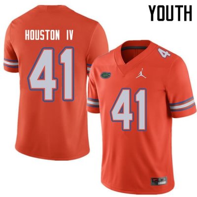 Youth Florida Gators #41 James Houston IV NCAA Jordan Brand Orange Authentic Stitched College Football Jersey JOM4162GO